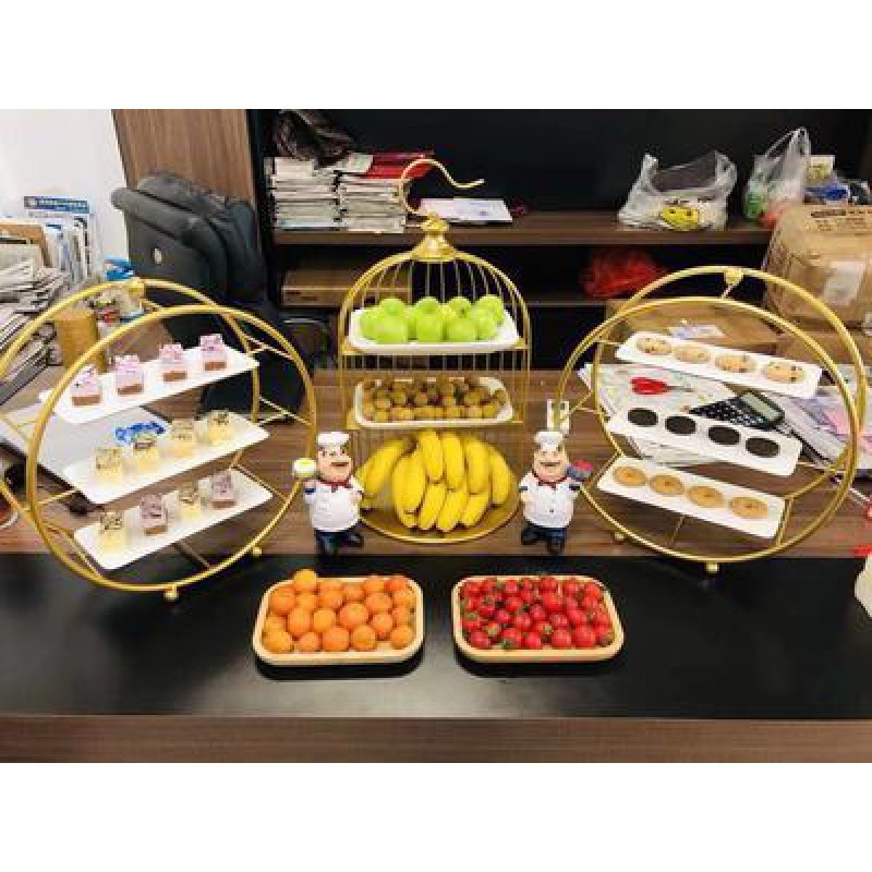 Estante de bocadillos de estilo europeo, tabla de postres, estante de exhibición, adornos de hierro forjado, estante de pastel de boda, set de 12 piezas image 20