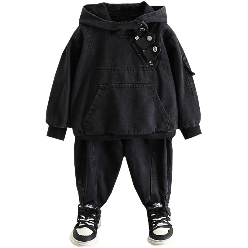 6125 Traje para niños Traje de dos piezas de mezclilla de otoño para niños 2024 Nuevo estilo Ropa de moda para niños