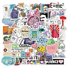 50 New Laboratory Physics and Chemistry Doodle Sticker Cross-border Luggage Guitar Waterproof DIY Sticker