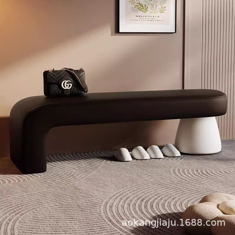 Shoe-Changing Bench for Entryway, Light Luxury High-End Feel, Home Shoe Bench, Hallway Long Bench, Fitting Room Sofa Stool