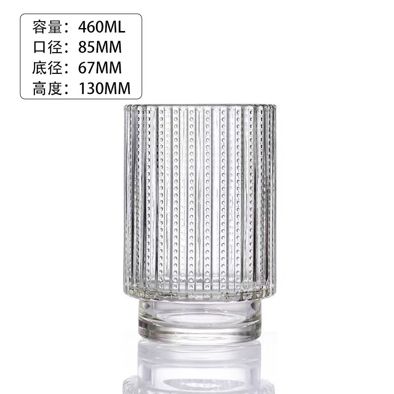 Glas de vela transparente engrosada en relieve candelabro de incienso hecha por sí mismo vasos de vela DIY recipiente de cera de boca grande adornos candelabro