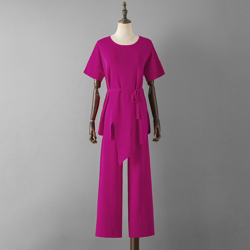 486g Weight Half Sleeve Sleeve Length Viscose fiber Fabric Type Pant Co-ord Set Sets Type 2 Pieces Set Quantity Holiday, Daily Occasion Round Neck Neckline Slim Fit Type Solid Color Pattern Summer, Spring Season Women's Gender Elegant, Streetwear Style Holiday Daily Women's Elegant Streetwear Solid Color Viscose Fiber Pant Co-ord Set Pants Sets 14