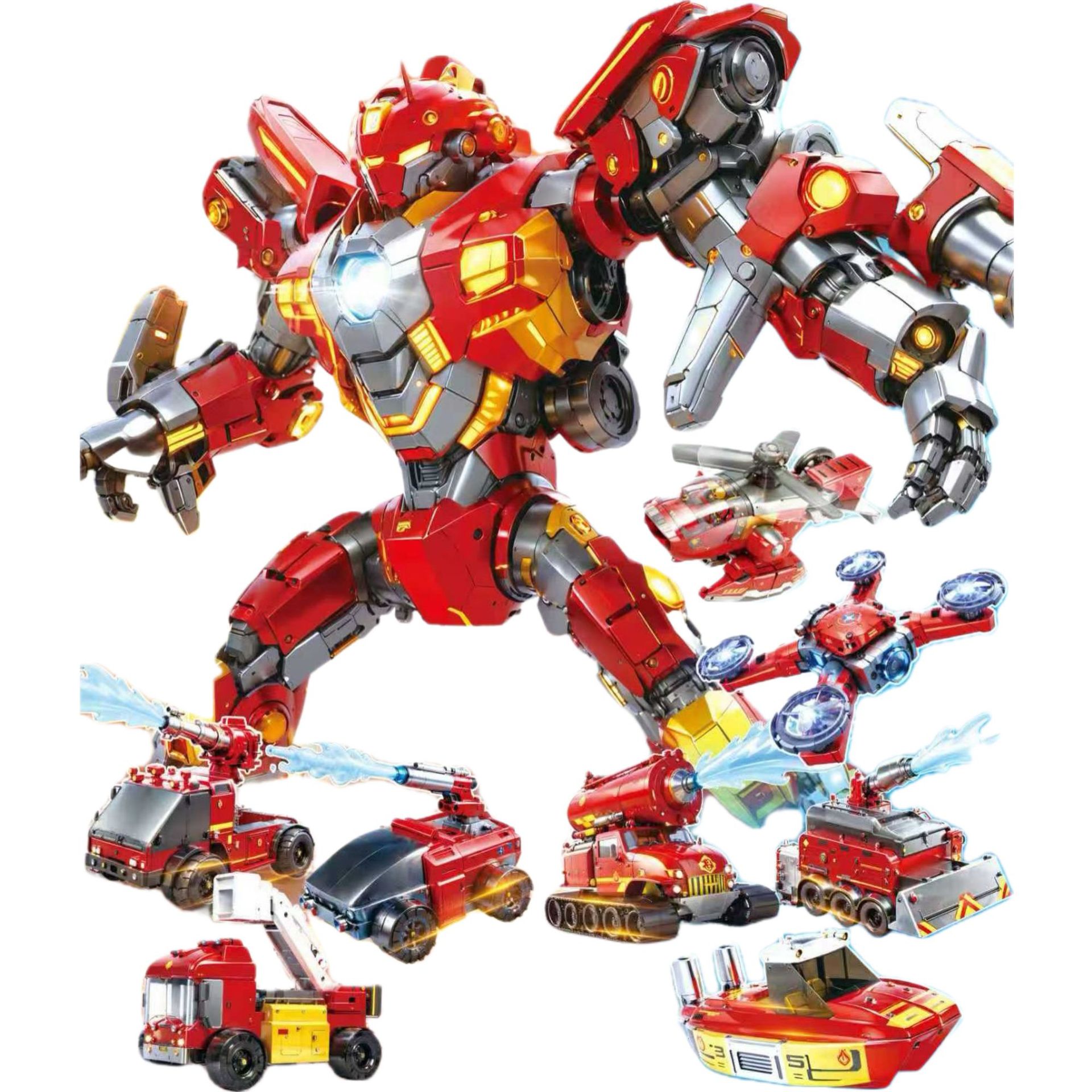 Lewan 60227 Is Compatible with Lego Fire Field Chwei Fusion Robot Assembled Building Block Toy Model Boy Figure