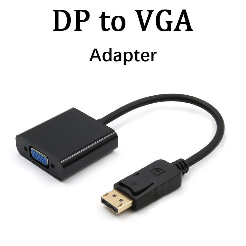 DP to VGA adapter gold-plated DisplayPort to VGA converter male to female 1080P hd line black