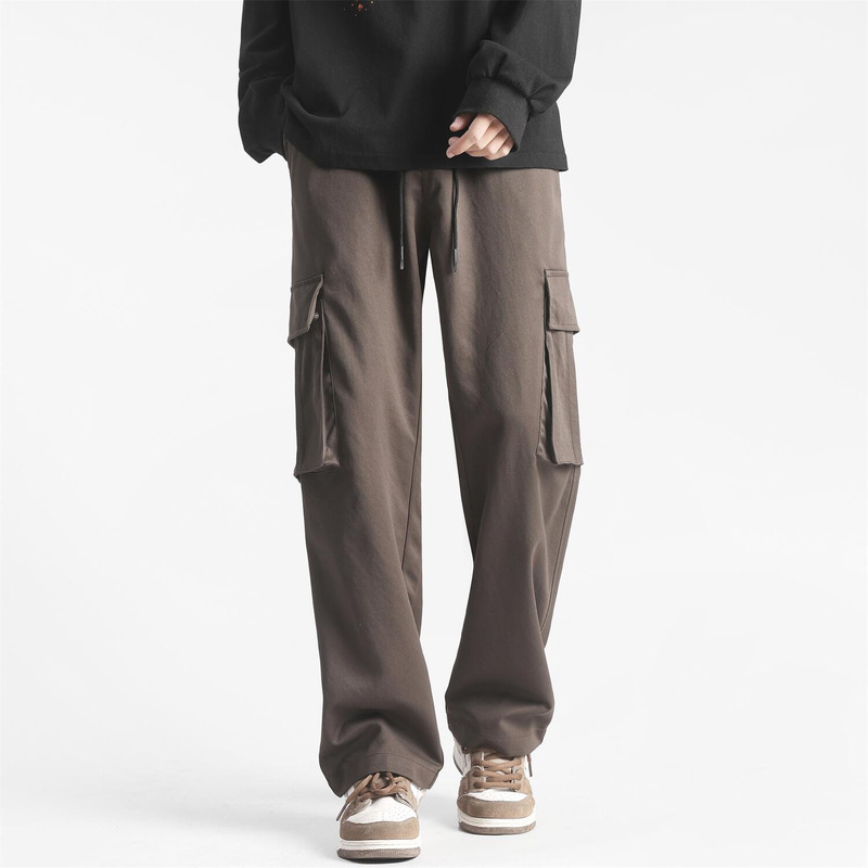 Men's workwear pants, new autumn and winter style, American high street style, drapey straight-leg pants, men's casual loose-fitting trendy trousers