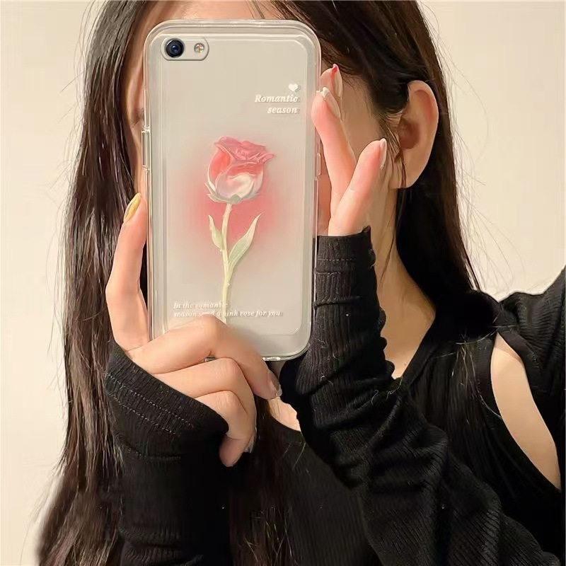 Arte teñido de flores para iphone15promax funda para teléfono móvil transparente Apple 15 anti-caída 14pro Japón y Corea 13/12