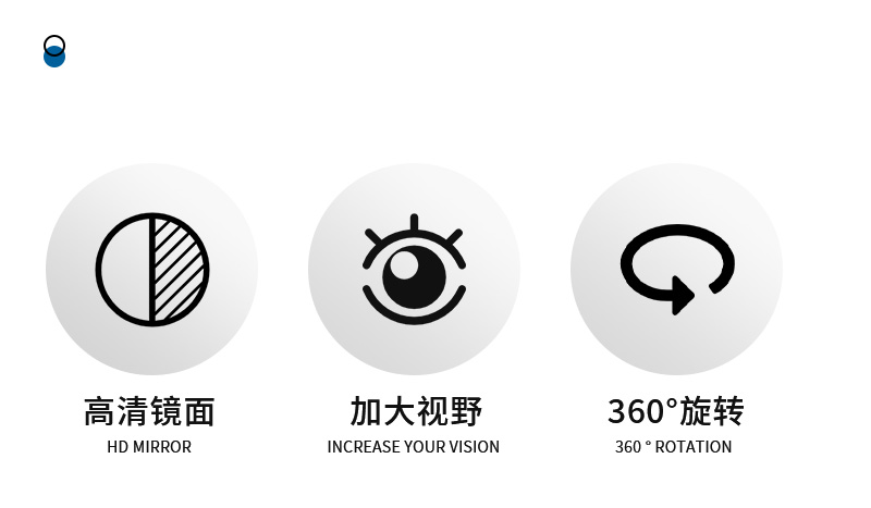 Suitable for Xiaodao electric scooters, original factory rearview mirror, M8, with both right-hand and left-hand threads, universal for electric scooters, convex mirror for reversing