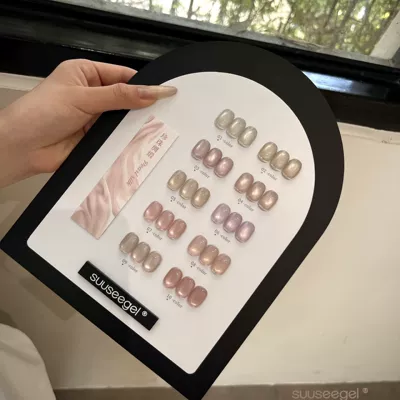 Gel Small Set, Dırnaq bəzəkləri - bunch-color-10-colors-of-pearl-satin-cat-eye-painted-color-plate