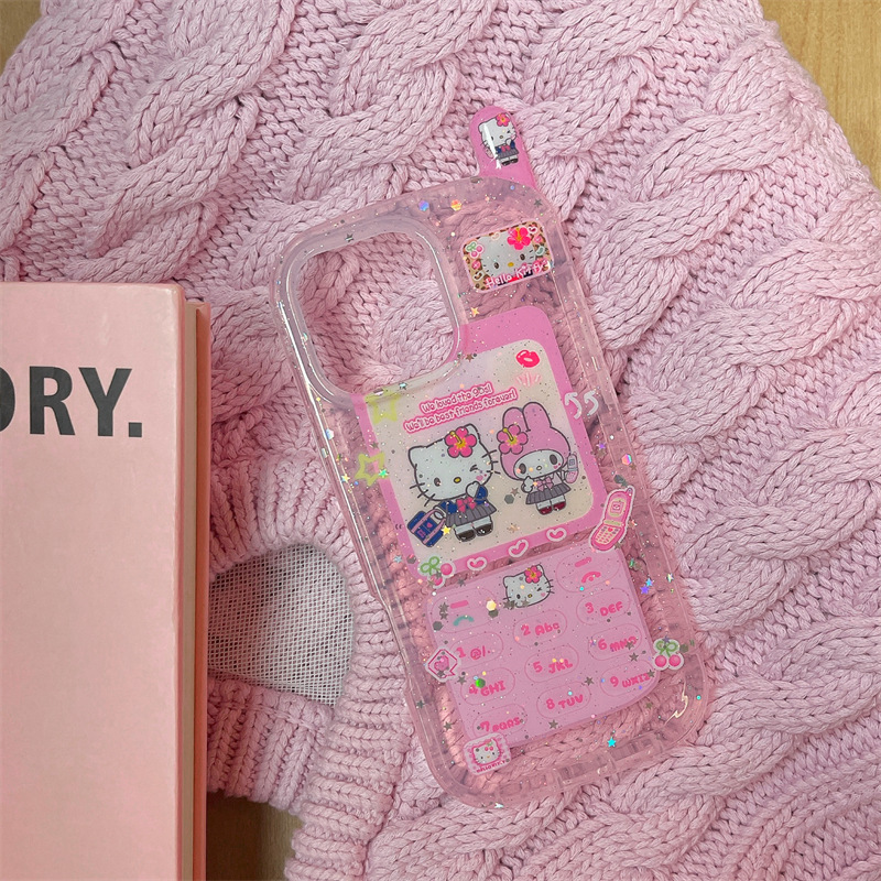 グリッター KT メロディー iPhone16promax Apple 15 ビッグブラザー携帯電話ケース 14 小さな新鮮な 13 女性に適しています|undefined