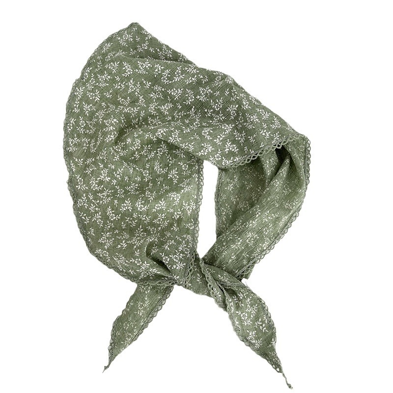Turbante de alta calidad en un triángulo nuevo bufandas de flores de primavera y otoño bufandas de algodón y lino bufandas de seda al por mayor