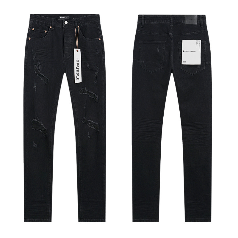 PURPLE BRAND JEANS美潮高街男士休闲破洞设计款修身显瘦牛仔长裤|undefined