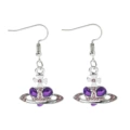 Purple heart earrings es483