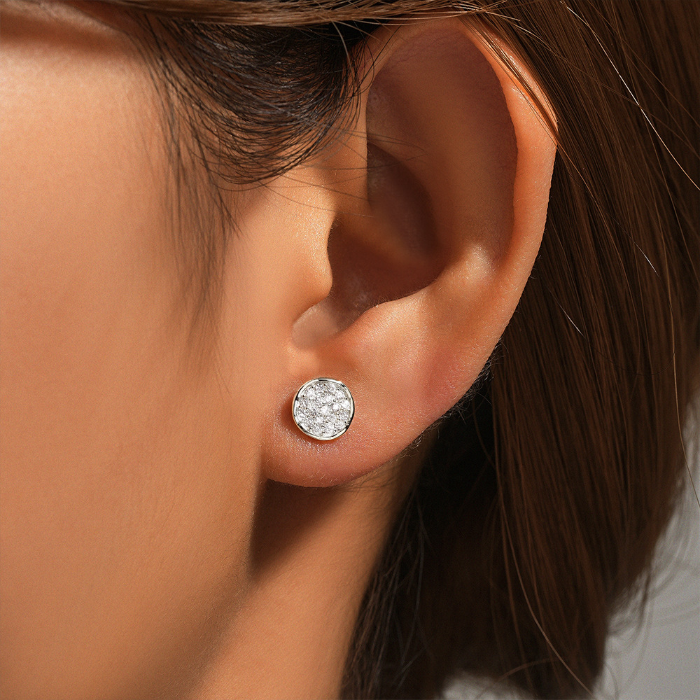 1 Pair Simple Style Geometric Plating Inlay Sterling Silver Zircon Ear Studs display picture 11