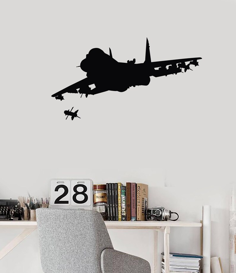 fighter战斗机模型贴花精雕wall decor跨境亚马逊ebayDW13669