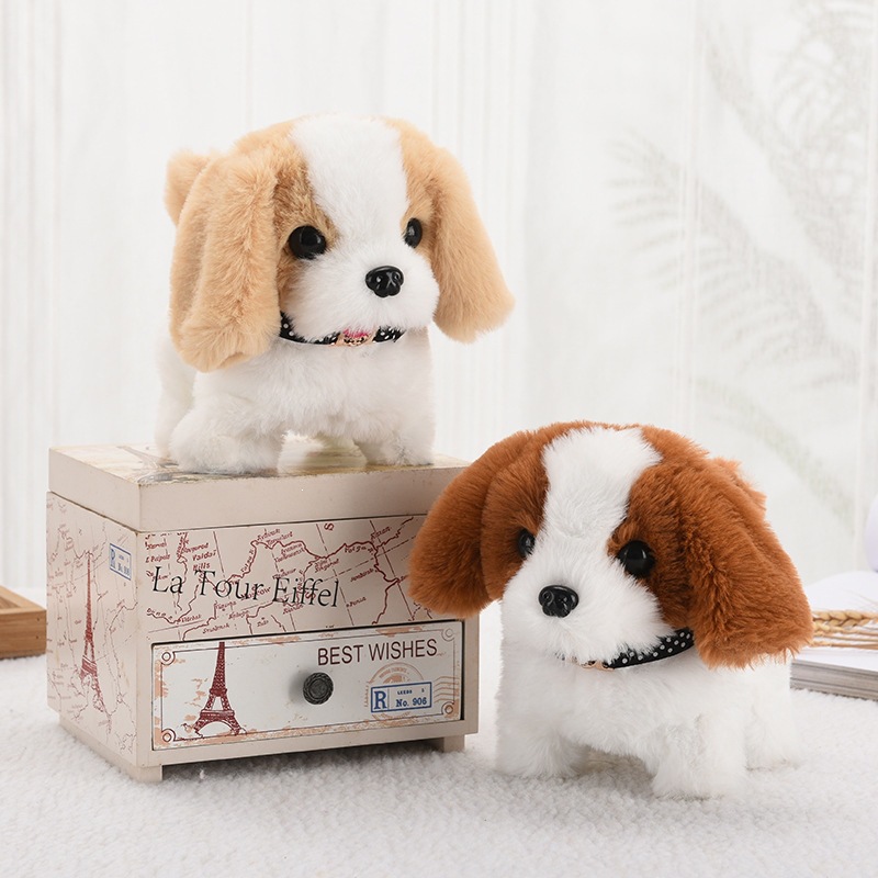 Simulación de perros eléctricos de peluche, perros eléctricos caminarán, llorarán, asentiendo con la cabeza y sacudiendo la cola, juguetes para niños, perros al por mayor image 5