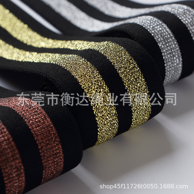 Stock 2.5 - 7.5cm dos colores oro y plata cebolla hilo elástico vestido vestido vestido vestido ropa interior cintura elástica
