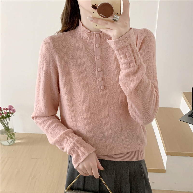 Elegant lace woolen knitted demi-season sweater