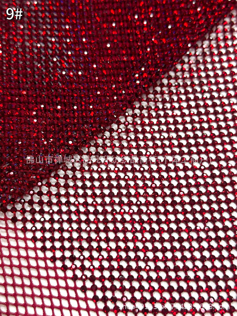 Fábrica de nuevos productos al por mayor Zhongshan 10 imitación de vidrio de diamond tela tela de vestido de baile