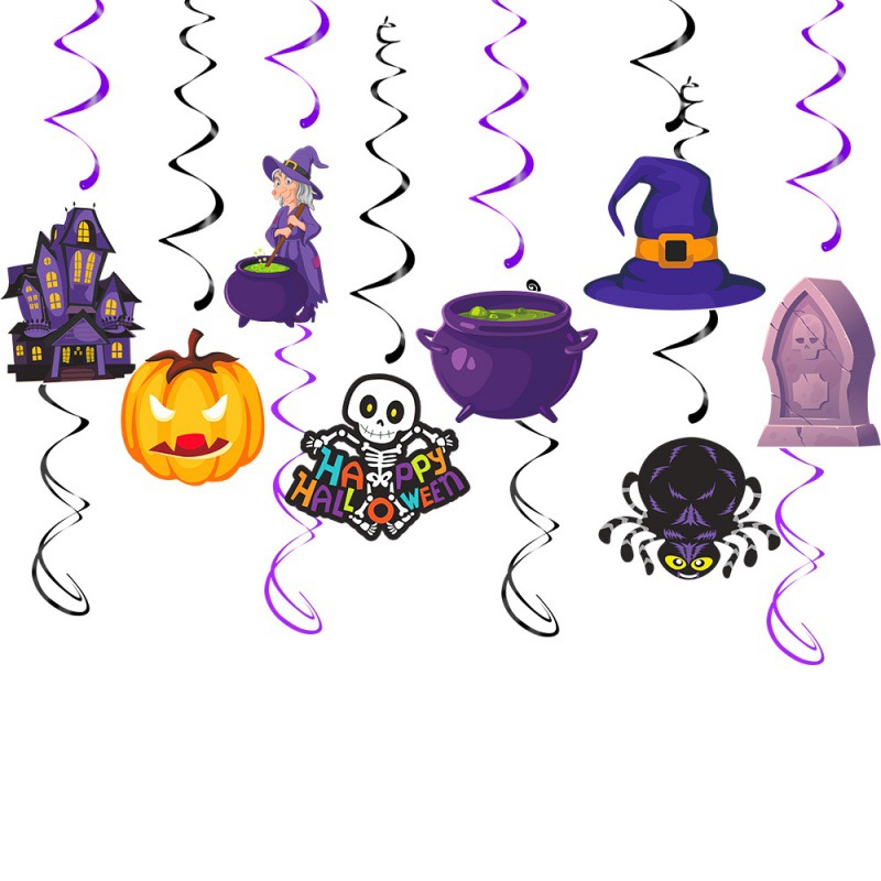 Europa y los Estados Unidos de la nueva decoración de fiesta de Halloween tira de banderas conjuntos de colgar en espiral barra de la casa embrujada colgar decoración tira de banderas