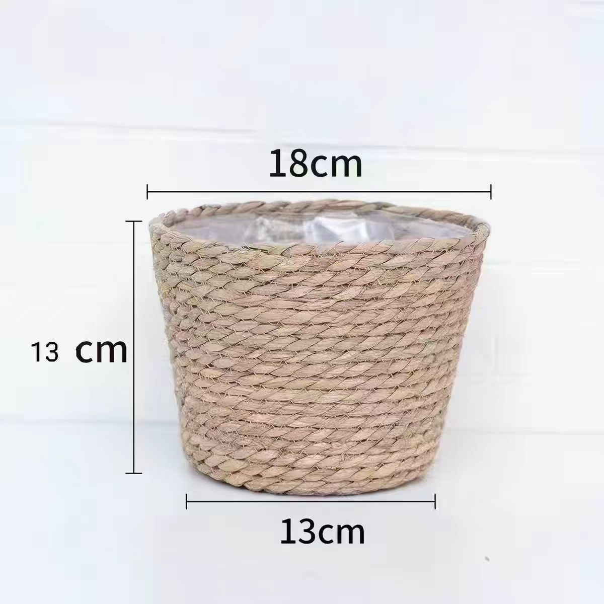 Fabricantes transfronterizos al por mayor de tela de caña tejida canasta de flores maceta de gran boca decoración doméstica maceta de plantas suculentas interiores