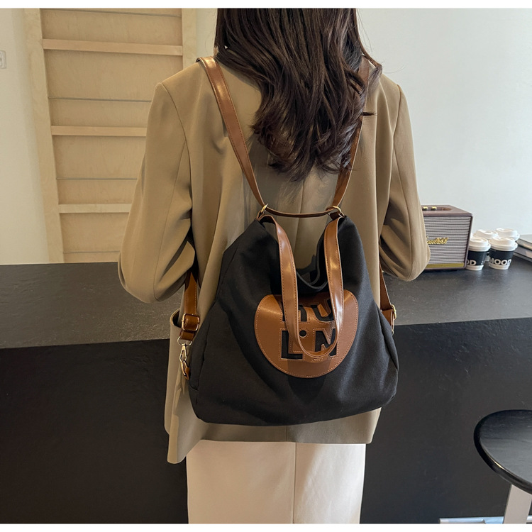 Korean letter printed multi-purpose cloth bag, 2024 new style, high-quality student backpack, commuting single-shoulder bag undefined