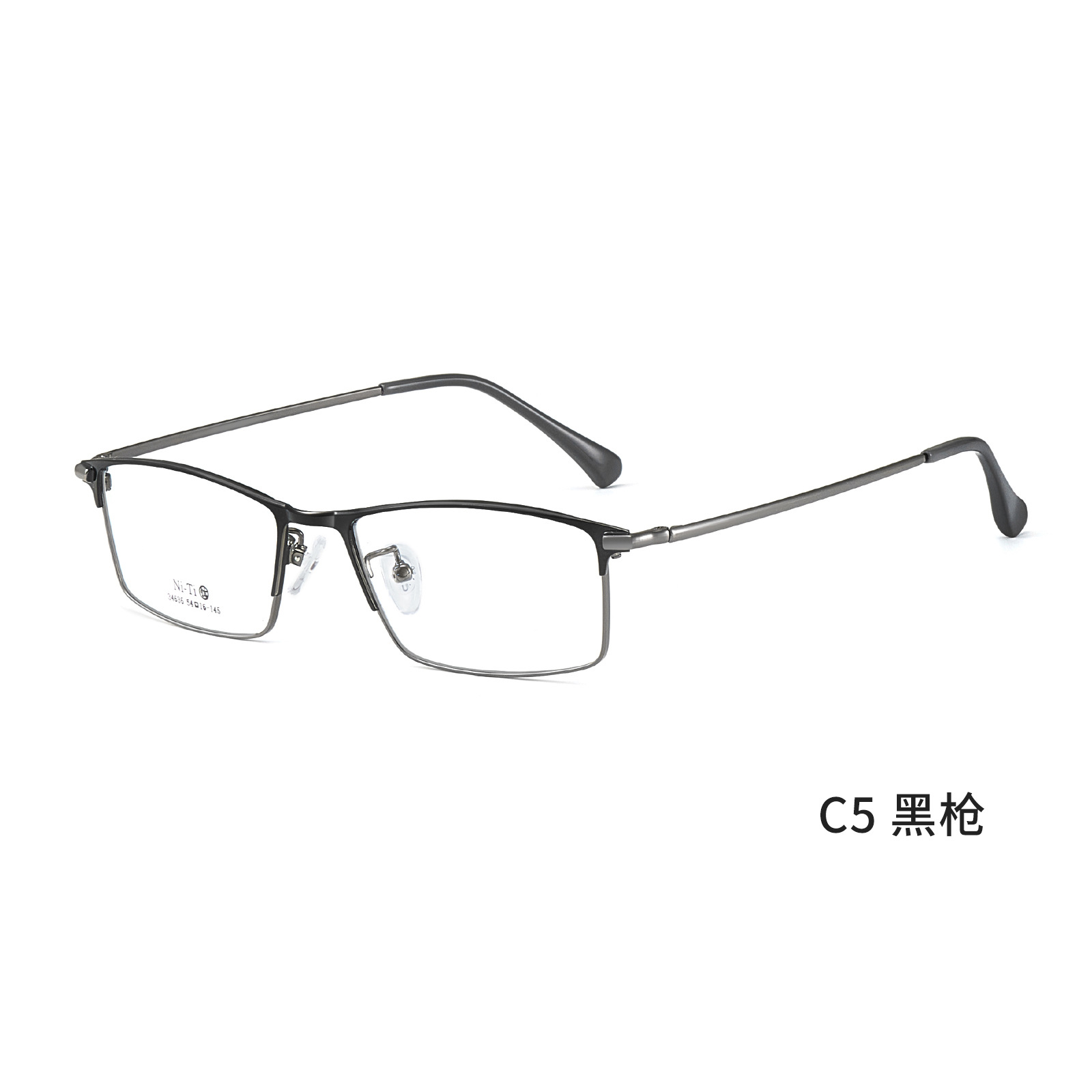 Marco completo clásico para hombres Ni titanio marco de gafas casuales IP de memoria galvanizado bicromático pierna anti-deformación Danyang gafas al por mayor
