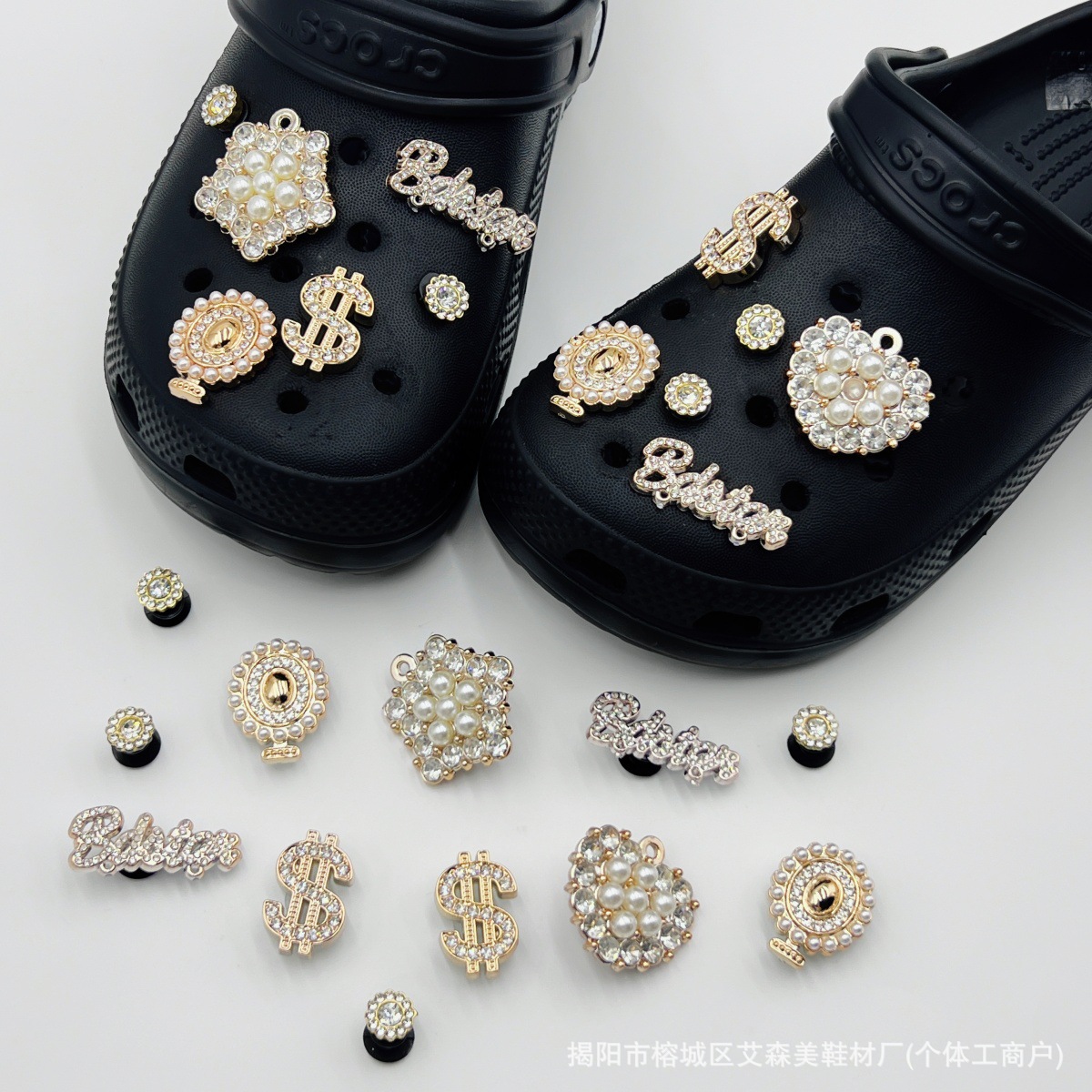Estrellas plateadas ajuste agujero agujero perdido zapatos decorativos accesorios DIY extraíbles accesorios de flores hebillas de zapatos accesorios tridimensionales