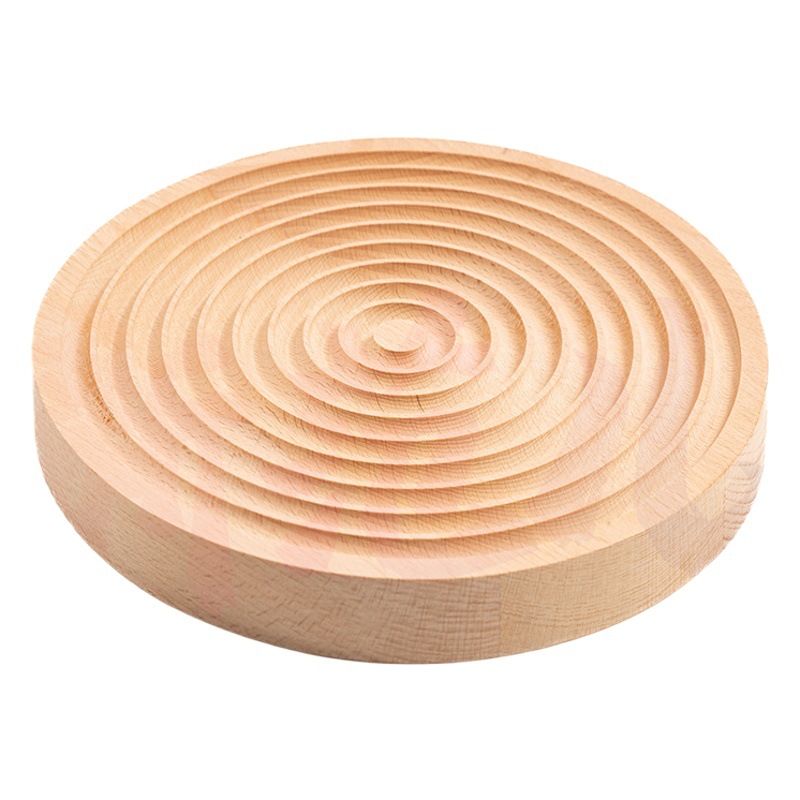 Plato redondo de madera para pan, plato para aperitivos de té de la tarde, plato decorativo para fotografía, plato para tartas con diseño de ondas de estilo nórdico, soporte para postres