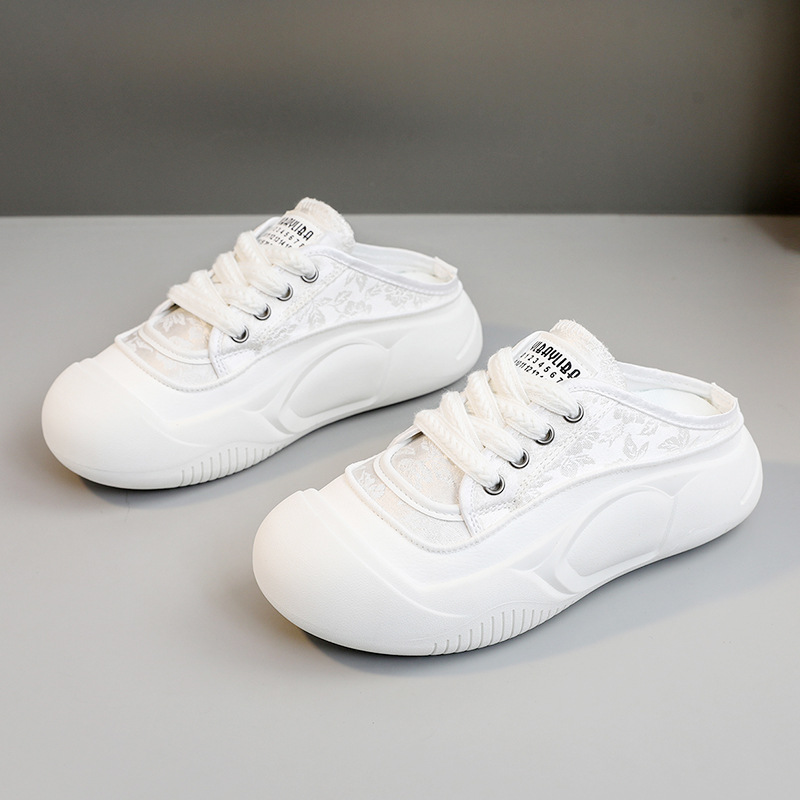 Zyxfl53 New Mesh Half For Women New Summer Trendy Casual Breathable Thick Sole Height Increasing Slippers_voghion.com