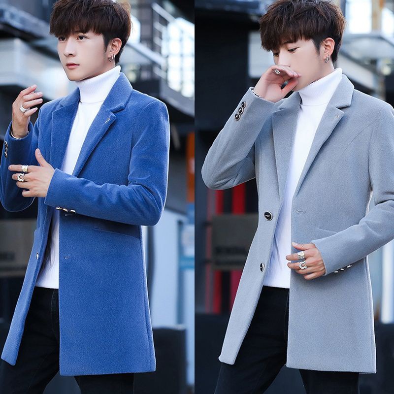 Autumn and winter Windbreaker Mid length version Korean Edition handsome Fur overcoat 2022 new pattern Middle school student men's wear coat