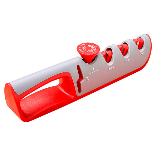 New four-stage knife sharpener, plastic base multi-function quick knife sharpener, adjustable knife sharpener, kitchen knife sharpener