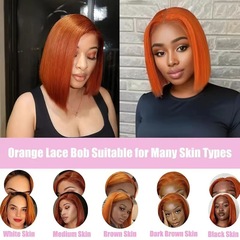 ヨーロッパとアメリカの女性のファッションかわいいボブボブウィッグレースフロントショートストレートヘアウィッグ化学繊維ヘッドギア