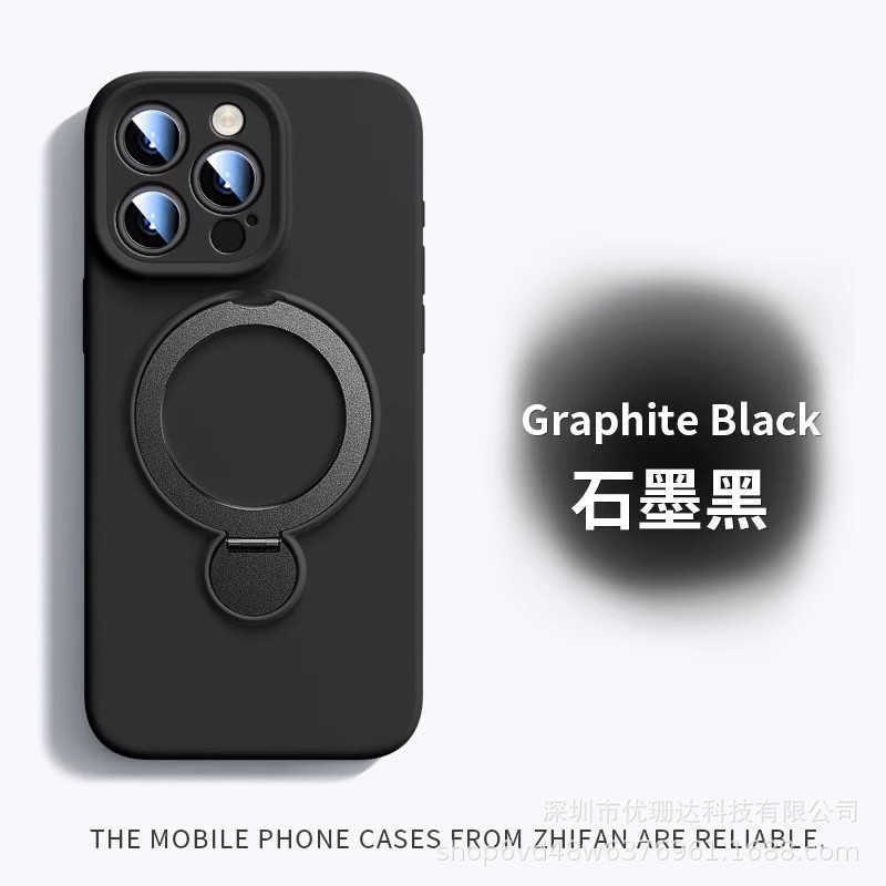 iPhone17PROMAX対応回転スタンド付き液体シリコン製スマホケース、ストラップ付き、Apple16用耐衝撃保護ケース|undefined