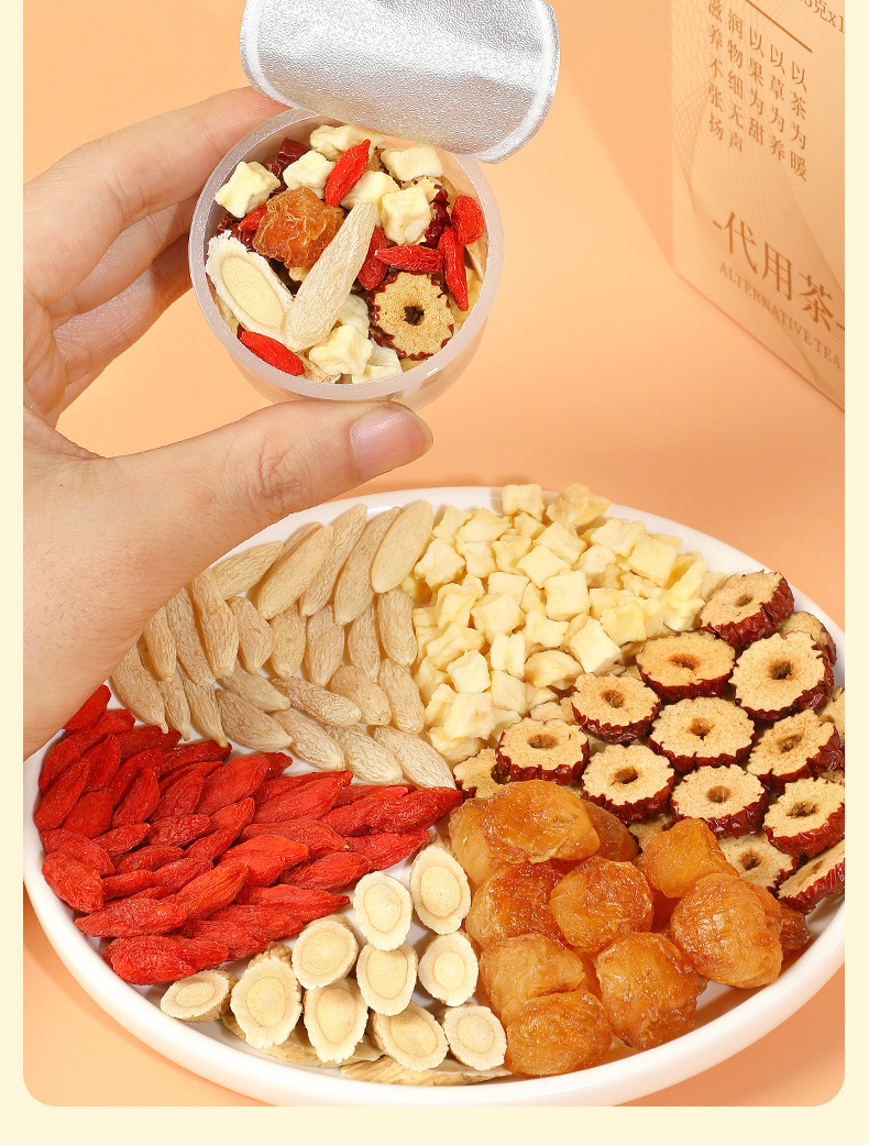Apple Astragalus Ophiopogon Herbal Tea Mai Dong Yang Sheng Cha 15g x 10 Cans 150g Gift Tea key features