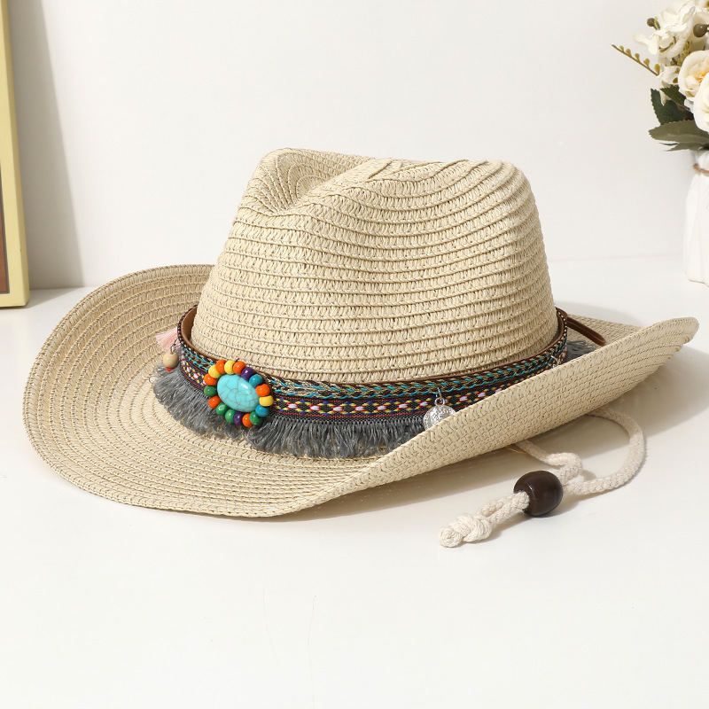 Damen Cowboyhut Im Ethno-stil Aus Jeansstoff Für Den Sommer_voghion.com