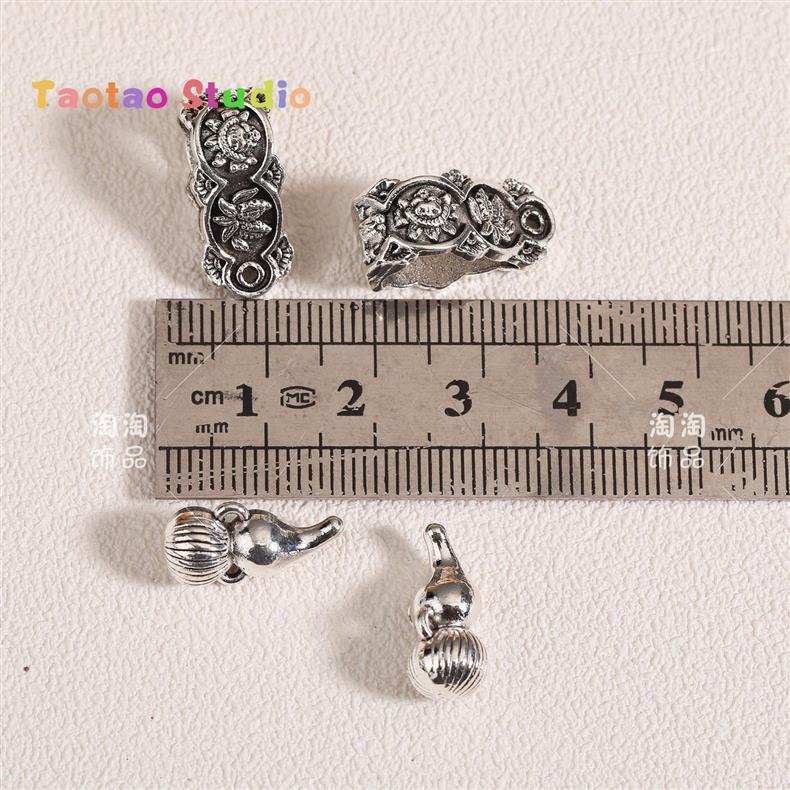 Ancient Silver DIY Jewelry Accessories Small Gourd Flower Run Tee Pendant Bracelet Necklace Beaded Beaded Material Spacer