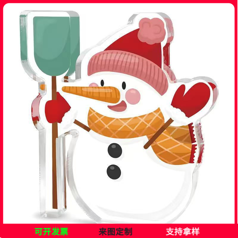 跨境新品透明亚克力圣诞老人圣诞节母亲节工艺品桌面摆件