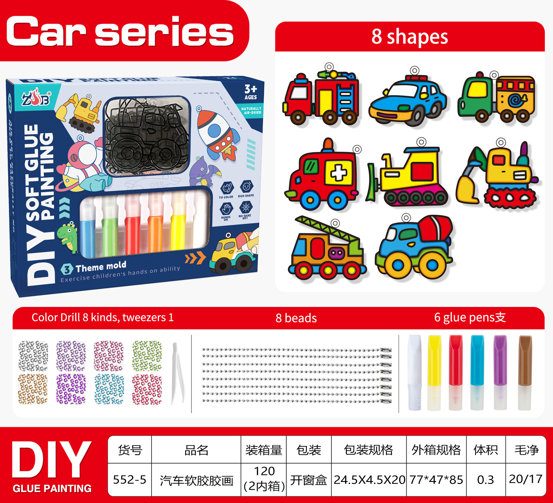 Set de Pintura de Cristal DIY para Niños de Plástico Sin Hornear para Niñas