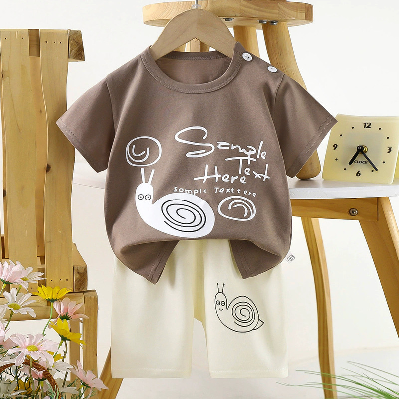 New Summer Cotton Cartoon Kidsren's Suit Boys and Girls T-Shirt Shorts Sports Casual Short-Sleeved Home Clothes Suit New Summer Cotton Cartoon Kidsren's Suit Boys and Girls T-Shirt Shorts Sports Casual Short-Sleeved Home Clothes Suit