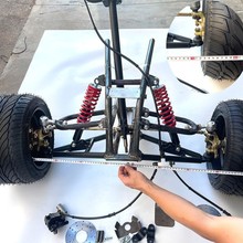 四轮电动车卡丁前悬挂配件 改装沙滩车头架碟刹转向10寸铝轮总成