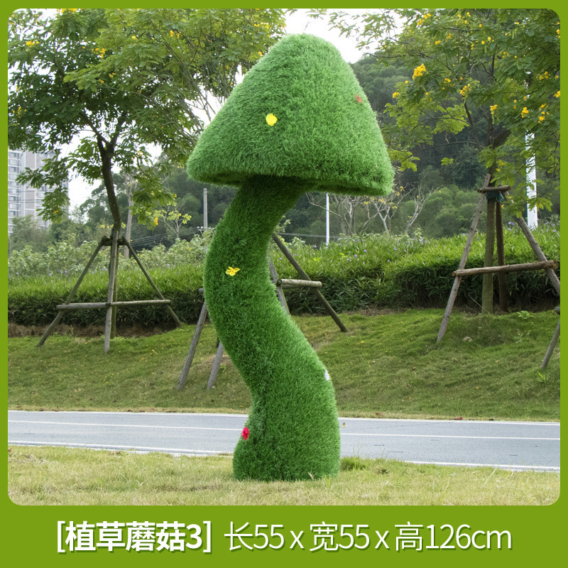 Parque Bosque Simulación Mushroom Escultura Decoración de jardín Patio Decoración de conejo Césped FRP Animales Escenografía