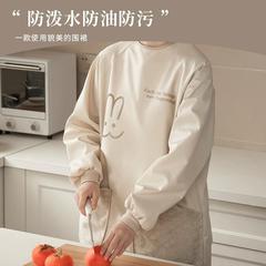 手拭きエプロンキッチン家庭用長袖新型防水耐汚れ作業服女性料理ウエストフード