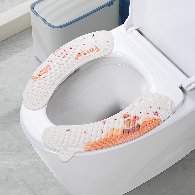 防水トイレマット、トイレシート、冬用、四季通用、トイレシリコンフォームリング、便座カバー、中国風|undefined