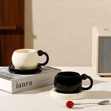 轻奢原创设计咖啡杯碟套装陶瓷马克杯家用早餐杯下午茶杯情侣logo