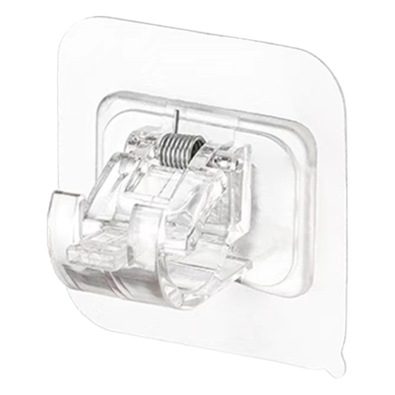 Gancho de barra de cortina sin perforar varilla telescópica multifuncional clip fijo Cortina de ducha cortina de hogar toalla barra colgante gancho pegajoso al por mayor