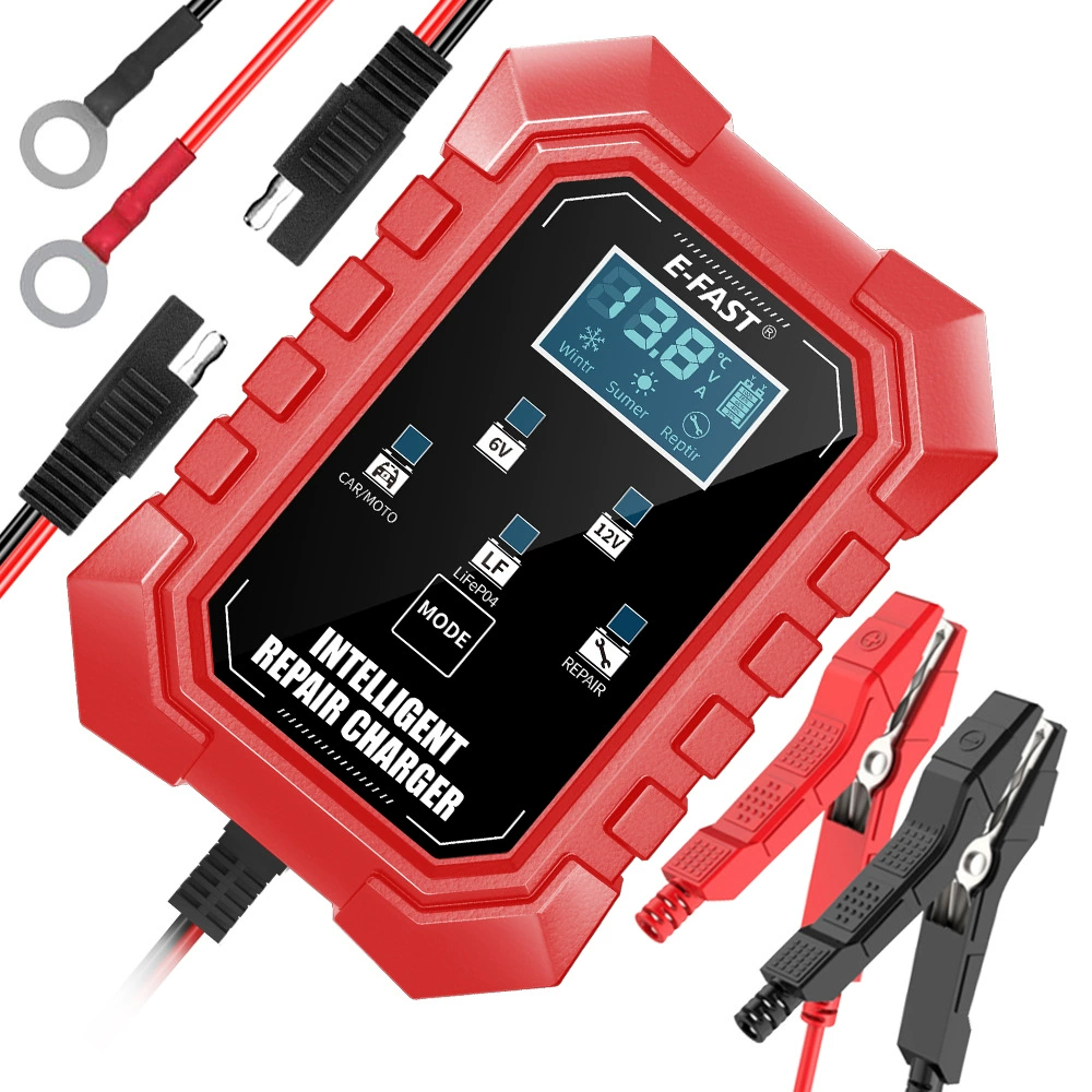 Трансграничный 6V12V аккумуляторное зарядное устройство мотоцикл аккумулятор зарядка новый зарядное устройство интеллектуальный зарядный E-FAST