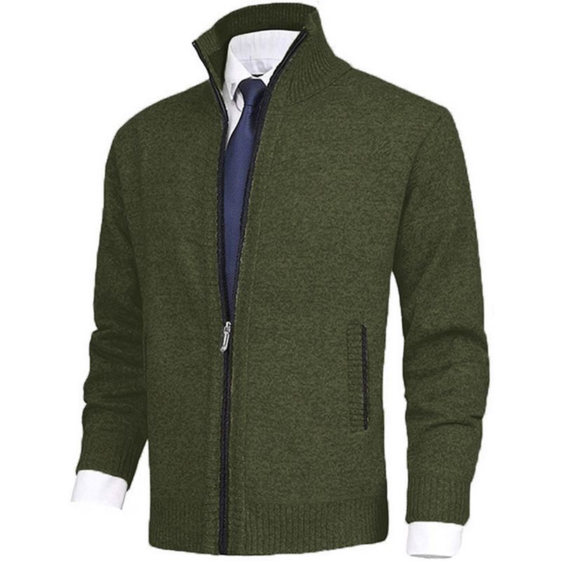 Comercio exterior Amazon tamaño europeo Otoño e Invierno nuevos hombres collar moda cardigan aguja fina suéter abrigo más tamaño suéter hombres