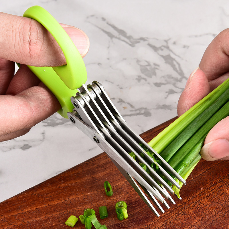 2026 nuevas tijeras de cocina de acero inoxidable multicapa multifuncional tijeras de cebolla de tres o cinco capas creativas tijeras de verduras domésticas