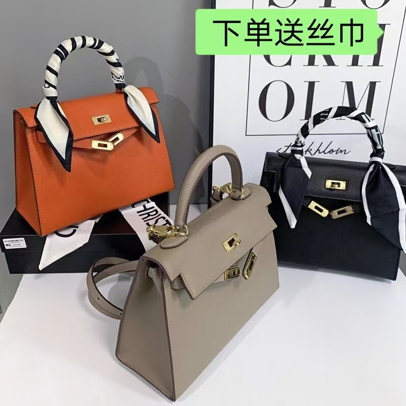 2025 New Popular Summer Cowhide High-end Genuine Leather Kelly Bag Second Generation Mini Crossbody Portable Small Bag for Women 2025 New Popular Summer Cowhide High-end Genuine Leather Kelly Bag Second Generation Mini Crossbody Portable Small Bag for Women
