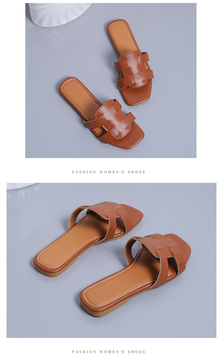 Verão novos chinelos femininos outerwear elegante plana férias sapatos de praia uma linha sandálias comércio exterior tamanho grande_voghion.com